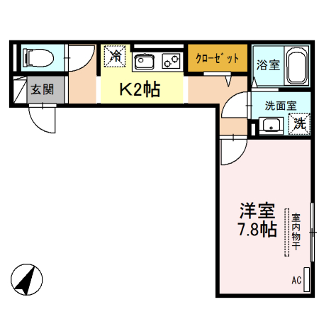 アブリール 202号室 間取り