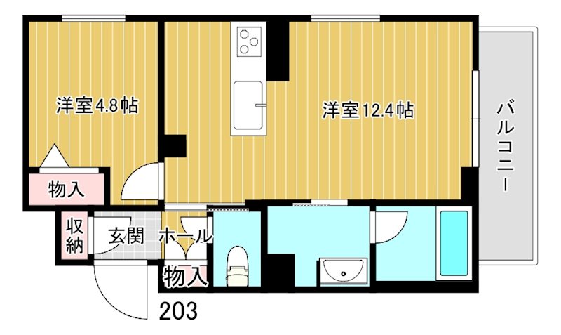メゾン　ド　ファベル 203号室 間取り