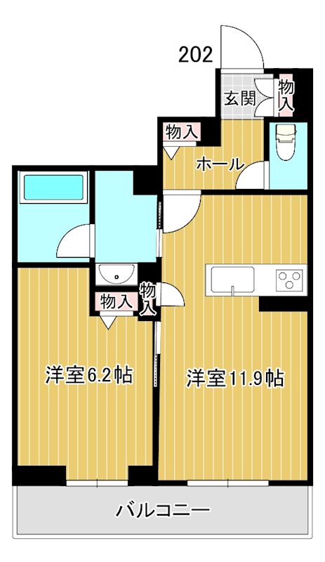 メゾン　ド　ファベル 202号室 間取り