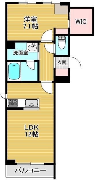 プレミアムコート 201号室 間取り