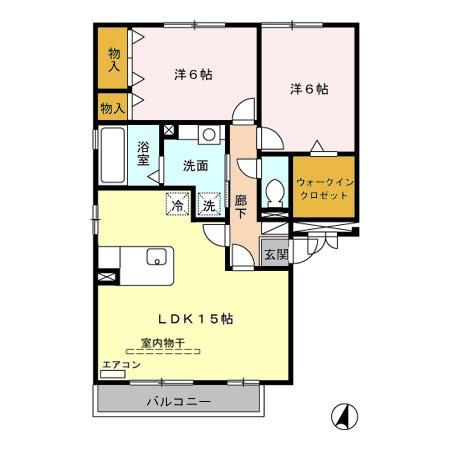 ウィスタリア　Ｃ 301号室 間取り