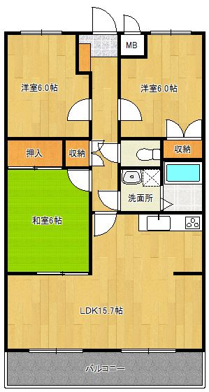 ボヌール２１ 202号室 間取り