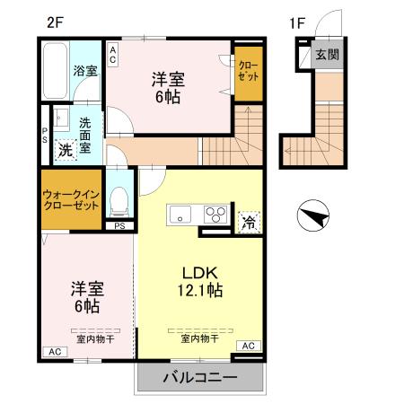 ハイムフリーデ　A 202号室 間取り