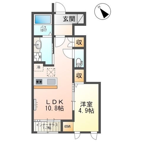 サンライズⅡ 105号室 間取り