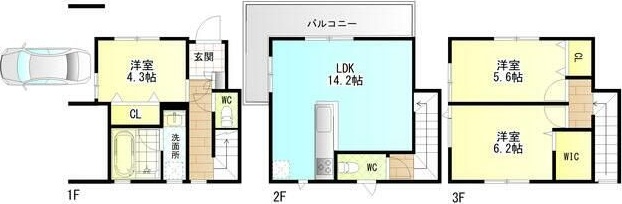 北浦和公園住宅 1号室 間取り