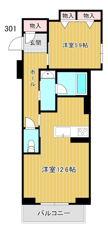 メゾン　ド　ファベル 301号室 間取り