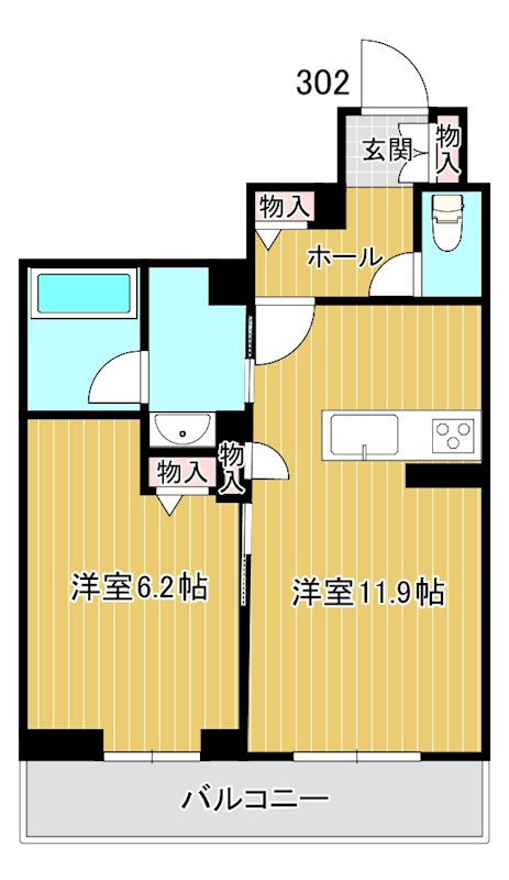 メゾン　ド　ファベル 302号室 間取り