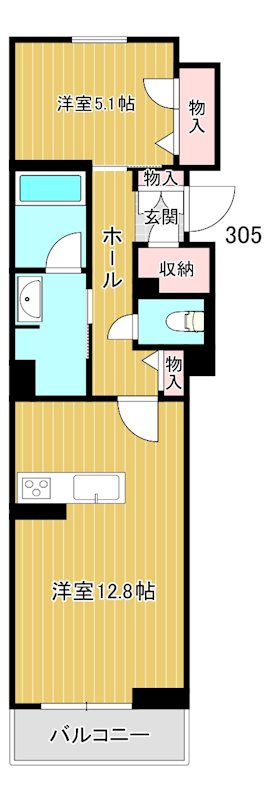 メゾン　ド　ファベル 305号室 間取り