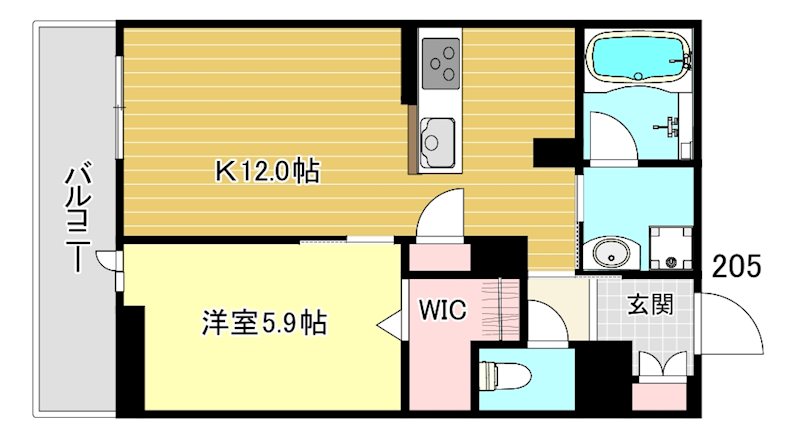 ヴィラ　ヨシダ 205号室 間取り