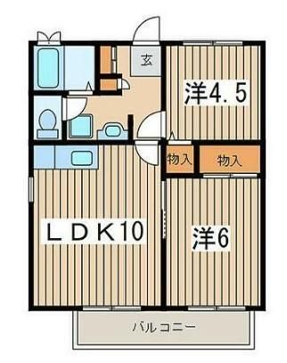 ファインビュー A-2号室 間取り
