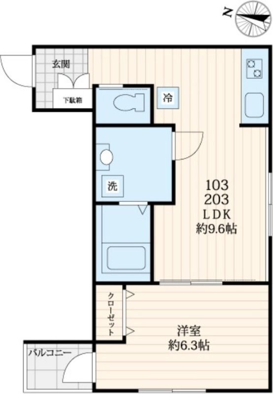 キャトラ 203号室 間取り