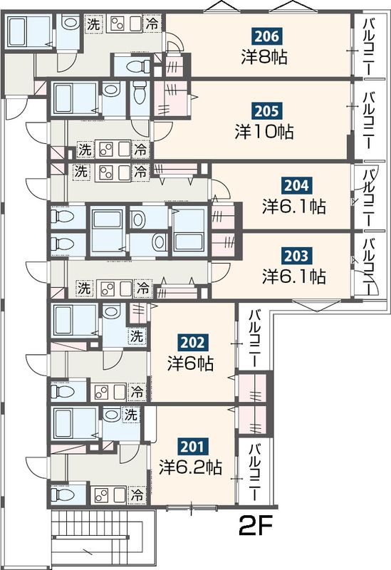 MELDIA大和田Ⅳ 206号室 間取り