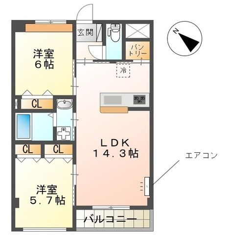 ｓｕｎｓｈｉｎｅ　ｒｅｓｉｄｅｎｃｅ 202号室 間取り