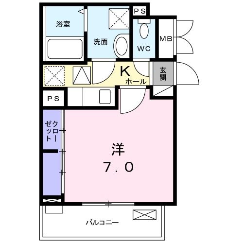 パインツリー 101号室 間取り