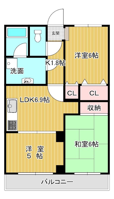 サンドラアーレ 104号室 間取り
