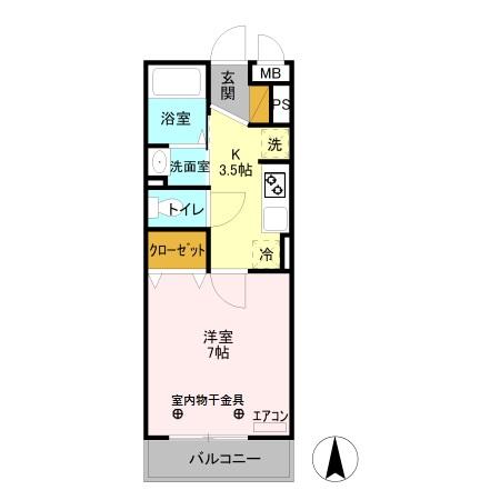 オークヒル大成 302号室 間取り