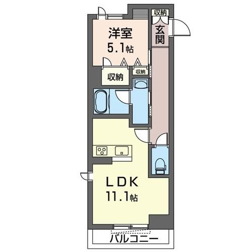 フォンターナ鈴谷 201号室 間取り