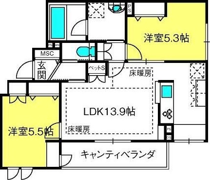 Ａｎｎｅｘ　Ｒ 202号室 間取り