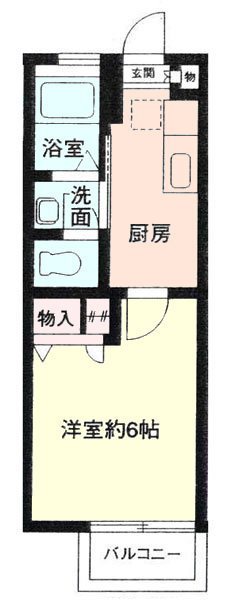 リリ参番館 103号室 間取り