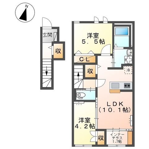 イソラ　フェリーチェⅡ 202号室 間取り