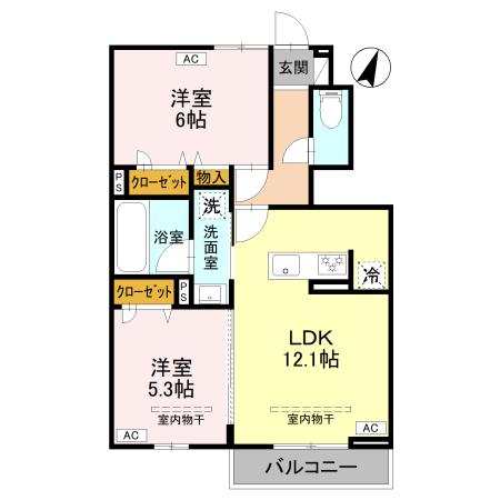 ハイムフリーデ　B 102号室 間取り