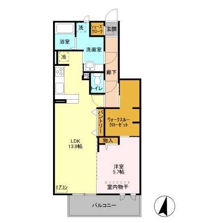 Ｌｉｌｙ　Ｂｅｌｌｅ 203号室 間取り