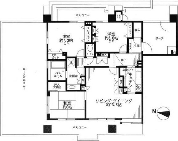 クリオ南与野壱番館 601号室 間取り