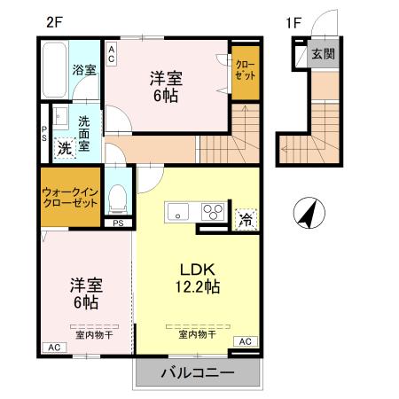 ハイムフリーデ　B 202号室 間取り