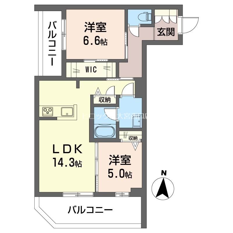 プリムローズ 206号室 間取り