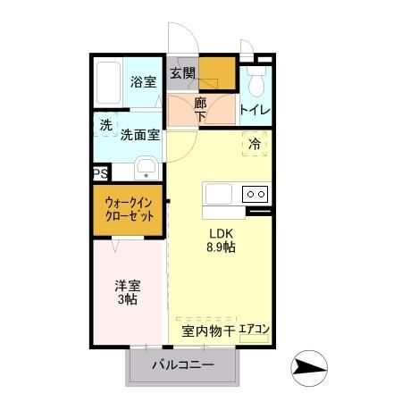 メゾン ベローム 203号室 間取り
