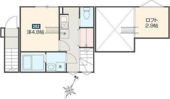 ＭＥＬＤＩＡ大宮Ⅳ 202号室 間取り