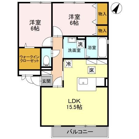 ベルデュール　弐番館 105号室 間取り