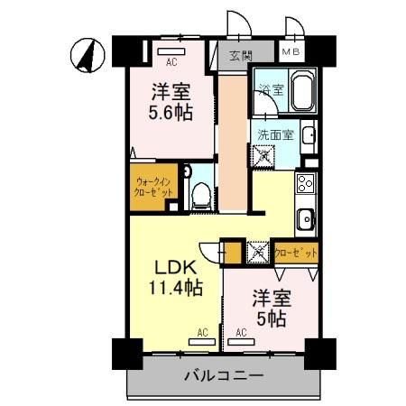 ソレイユ上落合 202号室 間取り