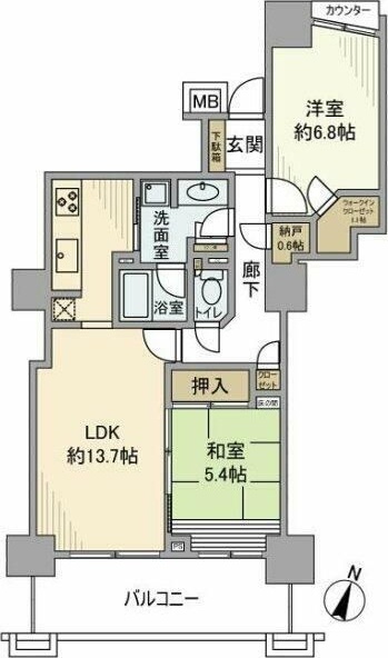 パークシティ大宮セントラルタワー 2005号室 間取り