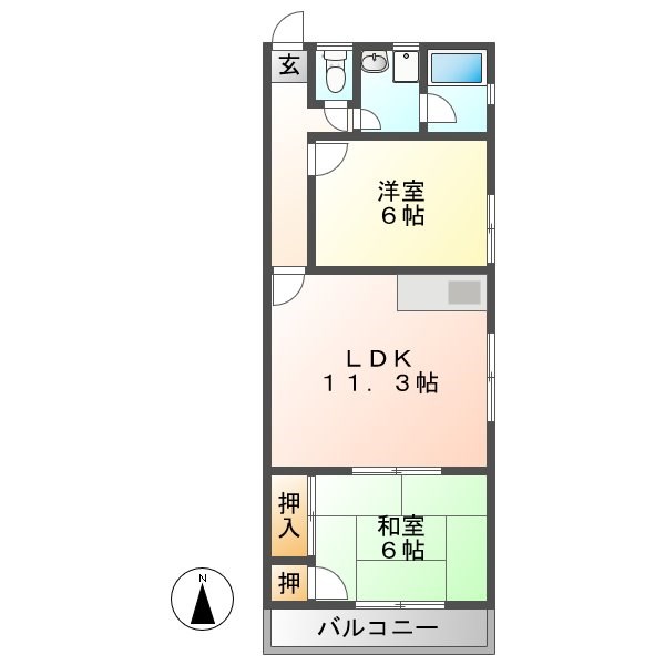 オータム桃山　Ａ棟 間取り