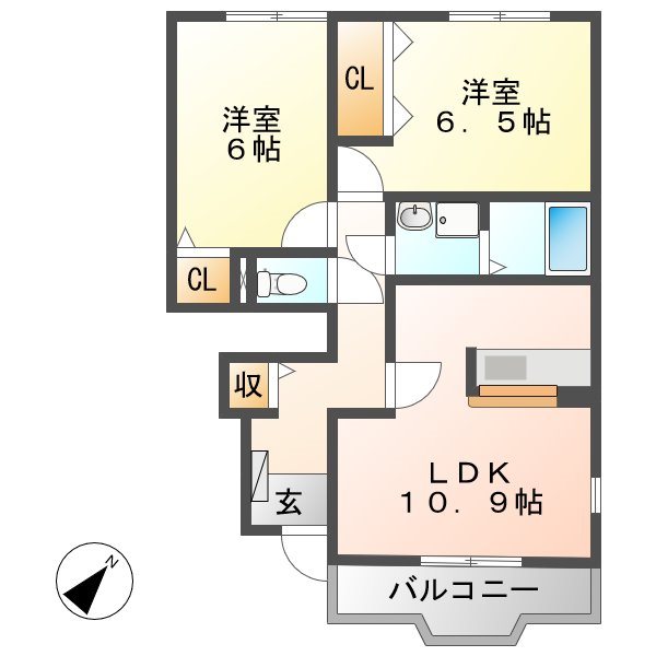 グリシーヌ B 間取り