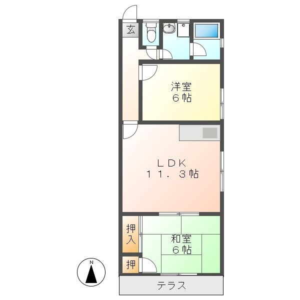 オータム桃山　Ａ棟 間取り