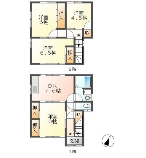 岐阜市加納住宅 B-1 間取り