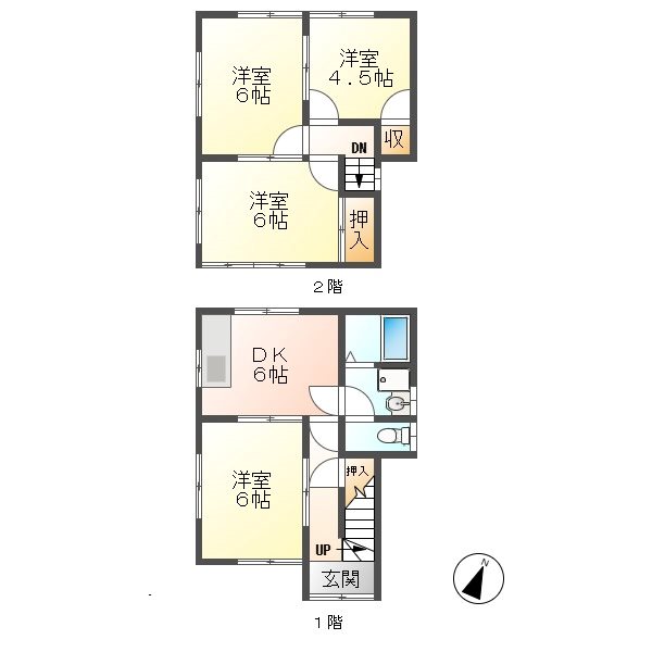 岐阜市加納住宅 A-1 間取り