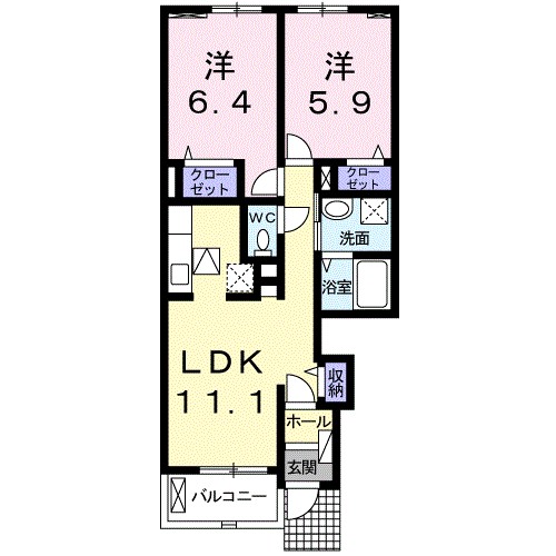 ファミーユ　大菅Ⅱ 間取り