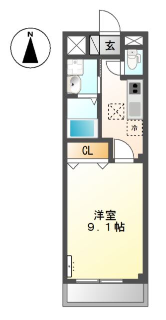Ｎｏｒｔｈ　Ｇａｒｄｅｎ　Ａ棟 間取り