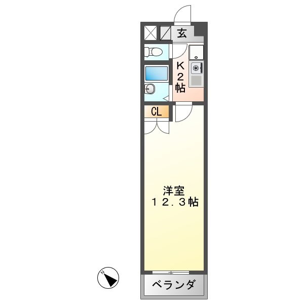 アルトラマンション茄子川　Ｃ棟 間取り