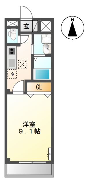 Ｎｏｒｔｈ　Ｇａｒｄｅｎ　Ａ棟 間取り