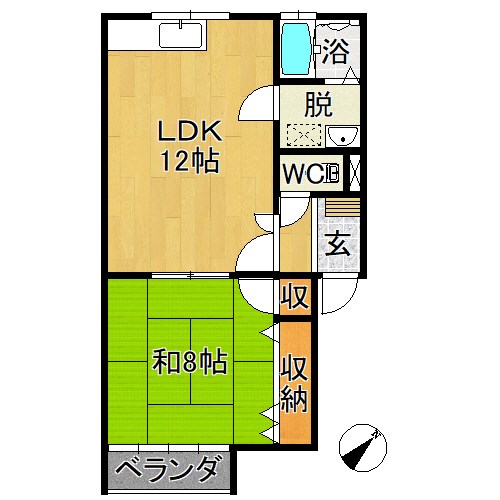 アサヒハイツ（藤崎） 間取り