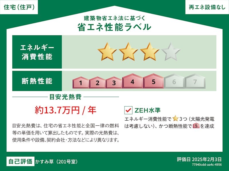 かすみ草 省エネ性能ラベル