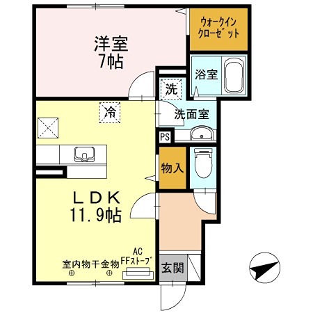 ディアコートプラスアール　Ａ 間取り