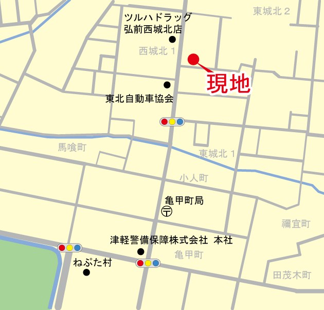 弘前市東城北店舗 地図（共通）
