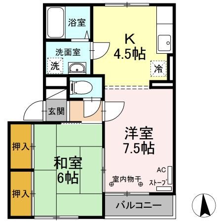 グリーンライフ桂木　Ｂ 間取り