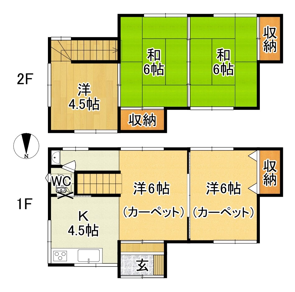 浪館前田高木貸家 間取り