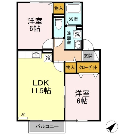エスポワール加美B棟 間取り